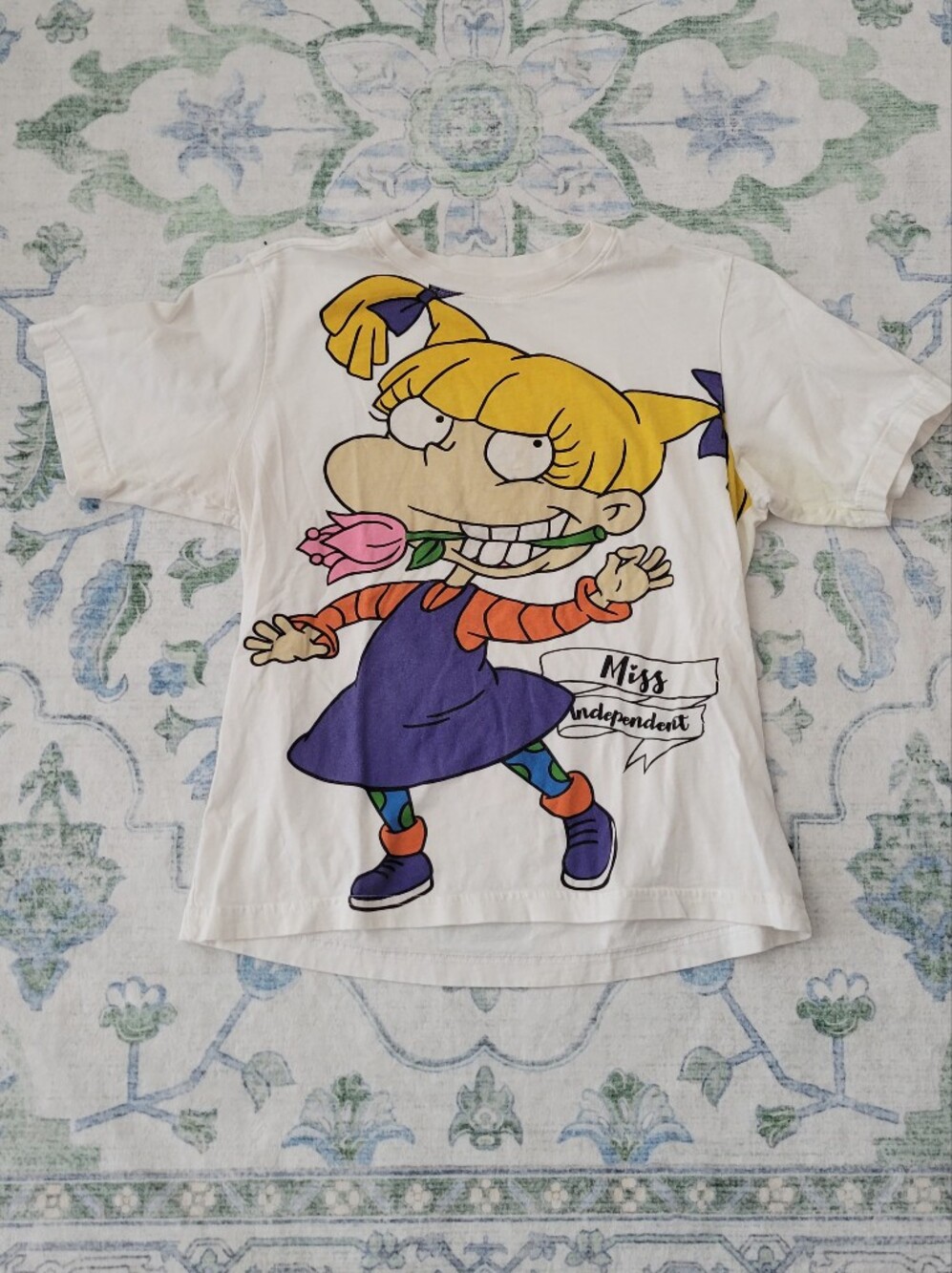 Nickelodeon White Tee with Miss Independent Rugtats Graphic